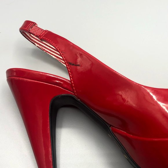 G by Guess Missie Red Leather Heels Size 7M - Picture 7 of 15